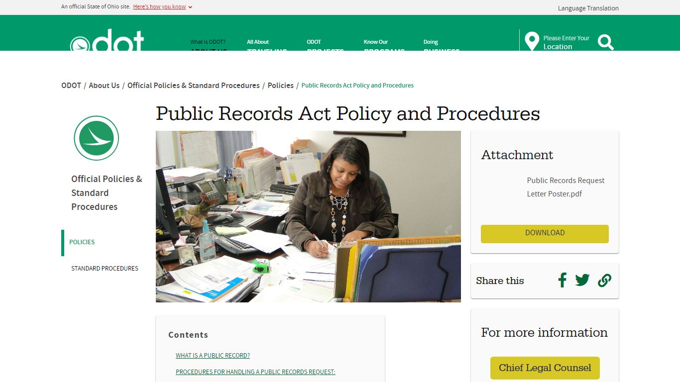 Public Records Act Policy and Procedures - Ohio